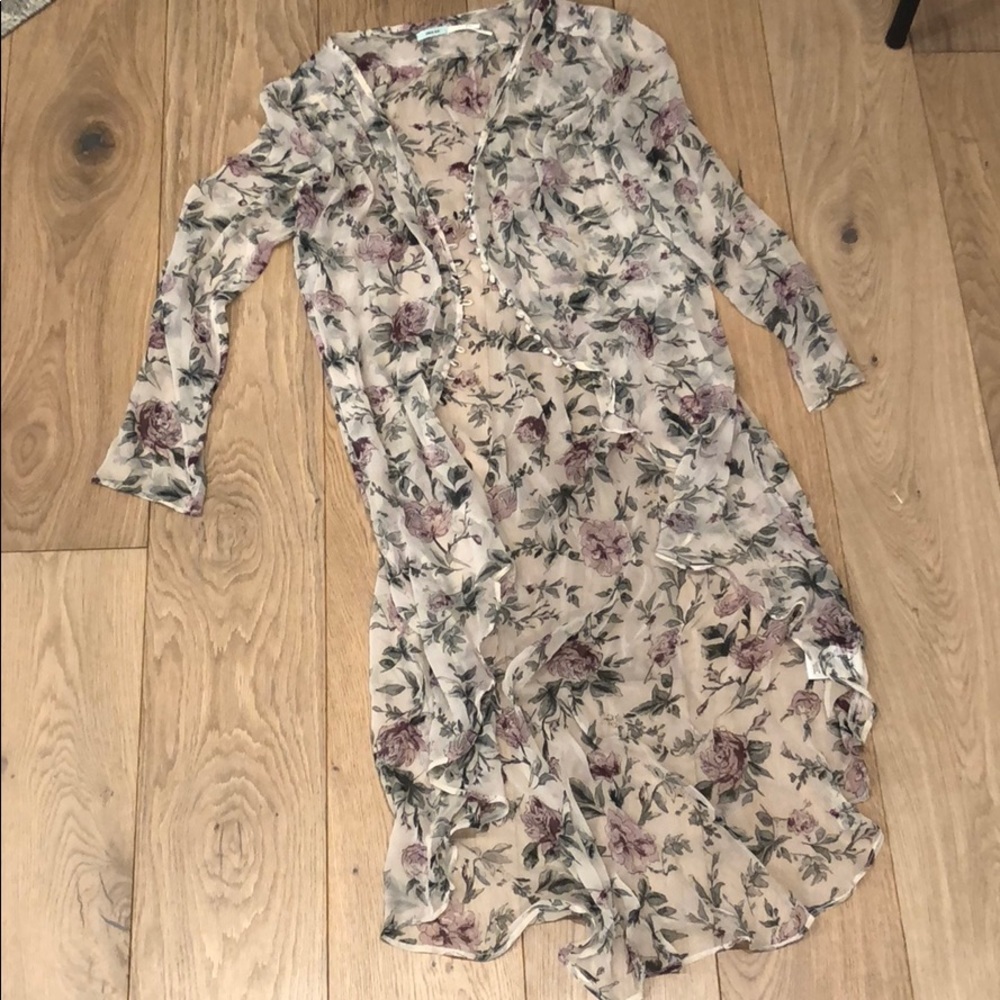 Sheer buttoned Kimono